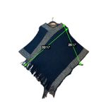 Cejon Y2K Black Poncho Cape Gold Metallic Fringe Boho Fall One Size Fits Most Photo 4