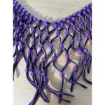 VTG Western Fringe Beaded Festival Necklaces Gray & Purple Suede Beaded Rodeo Photo 4