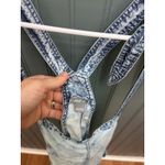 Aerie  Women's Denim‎ Romper Overalls Shorts Tie Strap Acid Wash Blue L/G Photo 1