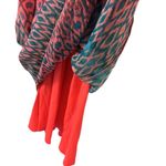 EXPRESS Pink Blue Geo Print Crochet Back Elastic Waist Sleeveless Mini Dress S Photo 9