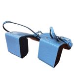 Cult Gaia  Maeve Sandal Size 8.5 Dusty Blue Croc Block Heel Photo 4