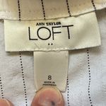 Loft Ann Taylor White With White & Black Stripes Button Down ruffle Blou… Photo 7