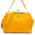 Elegant mustard Yellow leather kiss lock Handbag new! Photo 0