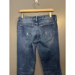 Gap 1969 Gap Jeans Womens 6 28R Blue Real Straight Destructed Distressed Denim Photo 4