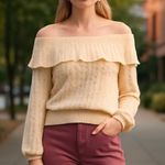 Free People NWT  Crazy In Love Ruffle Sweater Photo 0