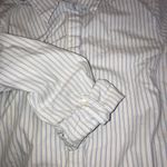 Joe Fresh striped button down dress shirt size large blue white stripe cotton Photo 6