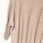 Mer/Sea Pullover High Neck Sweater OS One Size Boxy 3/4 Sleeves Soft Side‎ Slits Tan Photo 1