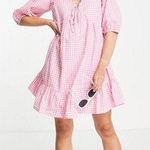 Gingham pink and white mini dress Size 10 Photo 0