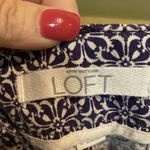 Ann Taylor Loft Women's Blue White Geometric Shorts Size 6 Linen Blend 6 Inch Photo 3