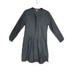 Gap  Y2K Black Gray Pintuck Pleated‎ Long Sleeve Henley Dress Size Small Photo 1