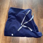 FIGS Navy Blue Scrub Pants with Gray Drawstring Photo 0