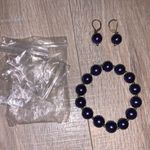 NWT Garold C Miller Navy blue beaded bracelet & earrings set Photo 0