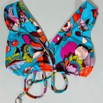 Soludos Soluna Swim Blue Groovy Floral O-Ring Bikini Swim Top Bathing Suit Swimwear Size S 🌸 Photo 0