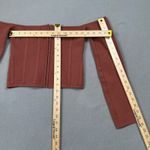 Emory park  Corset Crop Top Womens L Off Shoulder Long Sleeve Rust Red Viscose Photo 2