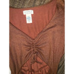 l*space L  Ruched Anthropologie Midi Dress  spring revolve boho party cut out knit Photo 4