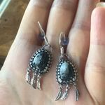 Natural White Buffalo Sterling Silver Feather Earrings Photo 5