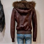 ✨STUNNING✨ Vintage 100% Lambskin Moto Bomber Jacket in Chocolate Brown Size XL Photo 2