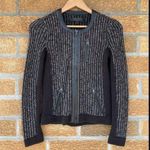 Rag and Bone Black and Silver Paula Knit Leather
Trim Jacket XXS Photo 3