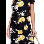 Black and Yellow Midi Sundress with Crew Neck Size M Photo 3