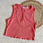 Calvin Klein Jeans  Coral Henley Crop Tank Top Photo 0