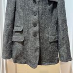 Ralph Lauren Vintage Lauren Wool Herringbone Blazer Size 12 Black White Classic Photo 3