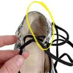 Raye Paige Leather Black & White Snakeskin Lace Up Flats Photo 8