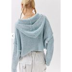 Urban Outfitters Jacket Womens Small Blue Rhode Distressed Hooded Cardigan Crop Photo 4