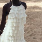 ZARA  ivory ecru mini dress halter ruffle Bohemian summer vacation evening casual  Photo 8