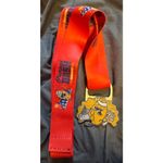 Unisex Slavic Village Polish Pierogi Dash Running Medallion Orange/Red Photo 3