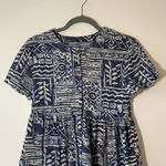 Hilo Hattie Batik Print Baby Doll Dress Hawaii XS Surfer West Coast Skater Dress Blue Photo 3