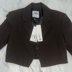 ZARA Brown Cropped Blazer Photo 1