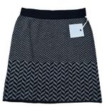 Kenar Women's Black Gray Chevron Wool Blend Pull On Stretch Mini Skirt Size M Photo 1