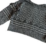 Magaschoni Black White Pullover Turtleneck Sweater Fringe Bohemian Boho Sz Small Photo 4