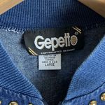 Vintage Gepetto Women’s Large Jean Jacket Rhinestone X’s & O’s Embellished Blue Photo 7