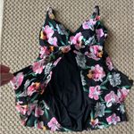 Croft & Barrow Floral Flyaway Mesh One-Piece Swimdress Photo 4