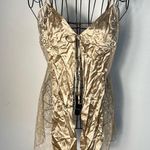Victoria's Secret  Gold Satin Nightgown lace size M Photo 0