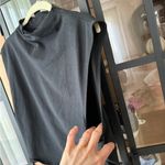 Quince mock neck top ruched Stretch Cotton Jersey Sleeveless tank cropped Black Size XL Photo 7