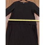 Eileen Fisher Overlay Long Sleeve Knee length sheath Dress Black 3/4 Sleeves S Photo 5
