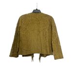 Chico's Open Front Suede Jacket Fringe 3D Texture Size XL Boho Western Artsy Photo 1