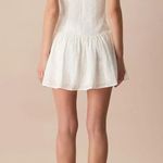 Rihoas Women's White Boat Neck Jacquard Cotton Mini Dress Size XL Photo 4