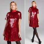 STAUD NWT Mini Ilana Dress Poinsettia Sequins Size XS Photo 13