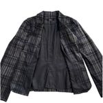 Tribal Blazer Jacket Black Gray Metallic Textured Button Front Pockets Size 10 Photo 8