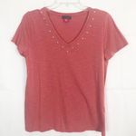 Vince Camuto Top Womens Medium Cotton Modal Studded Stretch Casual Breathable Photo 0
