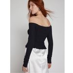 Kimchi Blue  Gianna Off The Shoulder Lace Inset Top In Black Photo 4