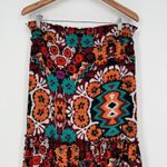 Josie‎ Natori Tiered Maxi Skirt Womens XS Multicolor Aztec Floral Lined Smocked Photo 1
