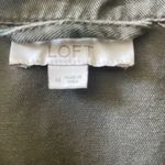 Loft cropped trucker jacket, green camo, size medium Photo 1