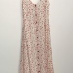 Ganni Printed Georgette Button-Front Slip Dress in Egret Womens Midi Size Small Photo 0