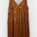 NWT J. Crew Silk Serenade Dress Coral Hammered‎ Silk Spaghetti Straps Size 6 Orange Photo 0