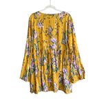 Free People Bella Golden Yellow Floral Print Tunic or Babydoll Dress Size Large Photo 8
