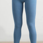 Bo+Tee Steel Blue High Waist Leggings with elastic waist band Sz SMALL Photo 0